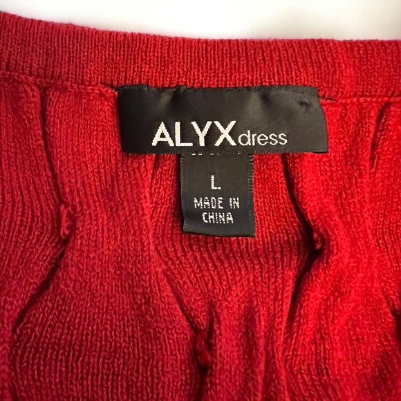 Alyx Red Rust Sweater Dress with X detail stitching size L - Picture 4 of 6